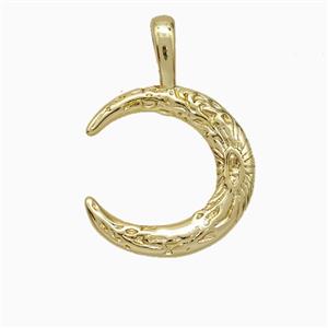 Copper Moom Pendant Gold Plated, approx 20-28mm
