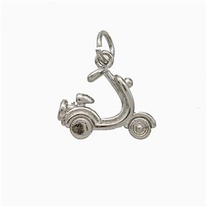 Electric Motorcycles Charms Copper Pendant Platinum Plated, approx 12-15mm