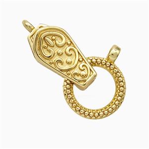 Copper Clasp Pendant Gold Plated, approx 8-16mm, 13mm dia