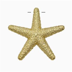 Copper Starfish Pendant Hammered Gold Plated, approx 40mm