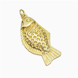 Copper Fish Pendant Hammered Gold Plated, approx 16-30mm
