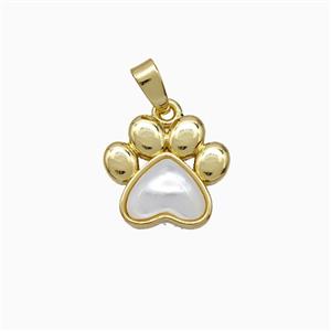 Copper Paws Pendant Pave Shell Gold Plated, approx 12-13mm