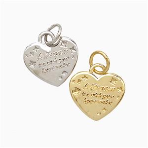 Copper Heart Pendant Dream Mixed, approx 11mm