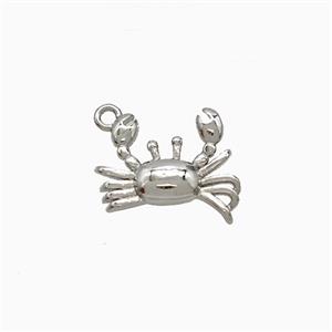Copper Crab Pendant Platinum Plated, approx 12-14mm