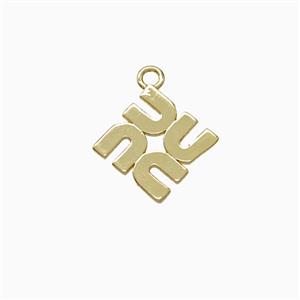 Copper Four-U Pendant Gold Plated, approx 10-13mm