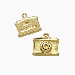 Copper Camera Charms Pendant Gold Plated, approx 9-12mm
