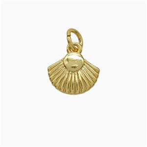 Copper Scallop Shell Pendant Gold Plated, approx 8-10mm