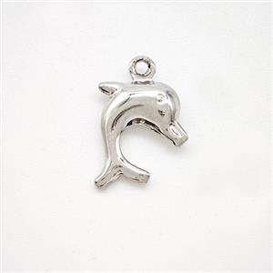 Copper Dolphin Pendant Platinum Plated, approx 11-13mm
