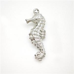 Copper Seahorse Pendant Platinum Plated, approx 10-25mm
