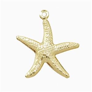 Copper Starfish Pendant Hammered Gold Plated, approx 20mm