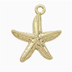 Copper Starfish Pendant Gold Plated, approx 19mm