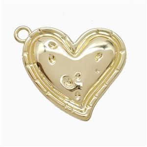 Copper Heart Pendant Gold Plated, approx 30mm