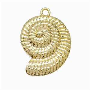 Copper Spiral Shell Pendant Gold Plated, approx 27-35mm