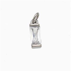 Cubic Zirconia Stick Pendant Copper Platinum Plated, approx 4-10mm