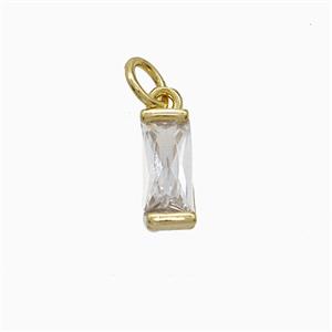 Cubic Zirconia Stick Pendant Copper Gold Plated, approx 4-10mm