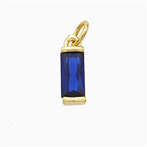 Blue Cubic Zirconia Stick Pendant Copper Gold Plated, approx 4-10mm