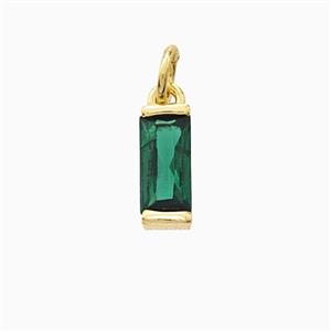 Green Cubic Zirconia Stick Pendant Copper Gold Plated, approx 4-10mm