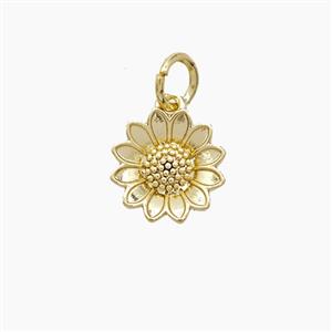Copper Sunflower Pendant Gold Plated, approx 10mm