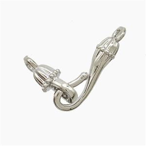 Copper Clasp Platinum Plated, approx 3-20mm