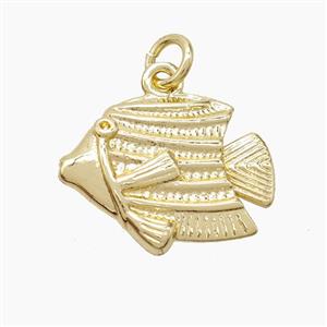 Copper Fish Pendant Gold Plated, approx 15-18mm