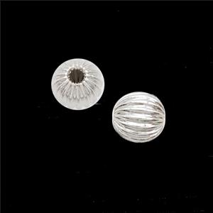 Copper Round Beads Shiny Silver, approx 6mm