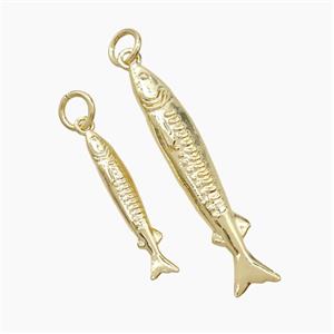 Copper Fish Pendant Gold Plated, approx 5-31mm