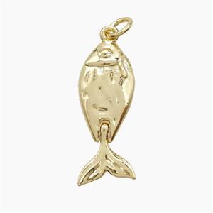 Copper Fish Pendant Gold Plated, approx 8-22mm