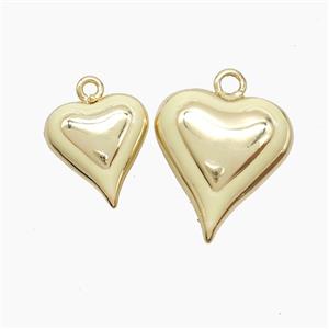 Copper Heart Pendant Beige Enamel Gold Plated, approx 15-17mm