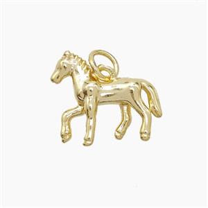 Copper Horse Pendant Gold Plated, approx 13-16mm