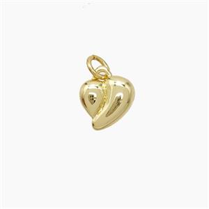 Copper Heart Pendant Gold Plated, approx 8mm