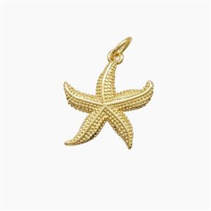Copper Starfish Pendant Gold Plated, approx 15mm