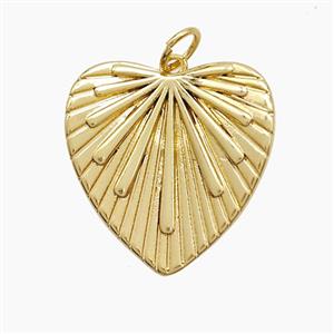 Copper Heart Pendant Gold Plated, approx 19mm