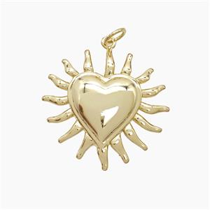 Copper Heart Pendant Gold Plated, approx 25mm