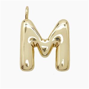 Copper Letter-M Pendant Gold Plated, approx 16-20mm
