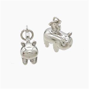 Copper Pig Pendant Platinum Plated, approx 12mm