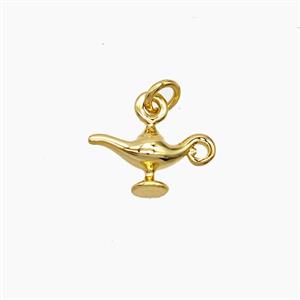 Aladdins Magic Lamp Charms Copper Pendant Gold Plated, approx 6-11mm