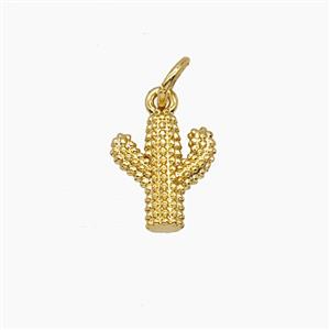 Copper Cactus Pendant Gold Plated, approx 9-11mm