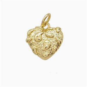 Bohemia Style Copper Heart Pendant Gold Plated, approx 12mm