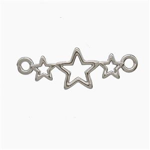 Copper Star Connector Platinum Plated, approx 5-18mm
