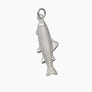 Copper Fish Pendant Platinum Plated, approx 10.5-26mm