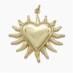 Copper Heart Pendant Gold Plated, approx 34mm