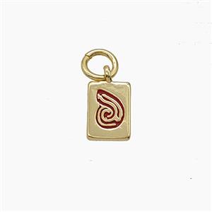 Copper Rectangle Pendant Enamel Snails Gold Plated, approx 6-8mm