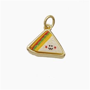 Copper Food Pendant Pave Resin Sandwich Gold Plated, approx 10-14mm