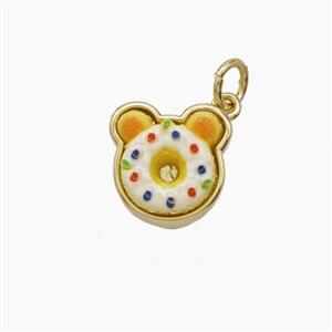 Copper Food Pendant Pave Resin Gold Plated, approx 11-12mm