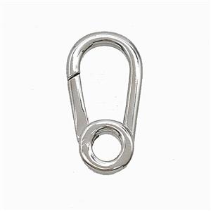 Copper Carabiner Clasp Platinum Plated, approx 13-25mm