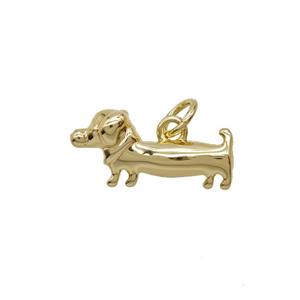 Copper Dog Pendant Gold Plated, approx 8-16mm