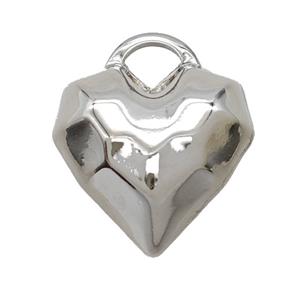 Copper Heart Pendant Platinum Plated, approx 20mm