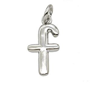Copper Letter-f Pendant Platinum Plated, approx 12-22mm