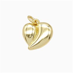 Copper Heart Pendant Gold Plated, approx 13mm