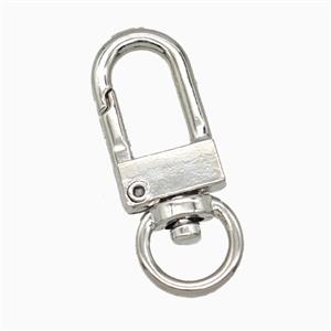 Copper Carabiner Clasp Platinum Plated, approx 13-34mm